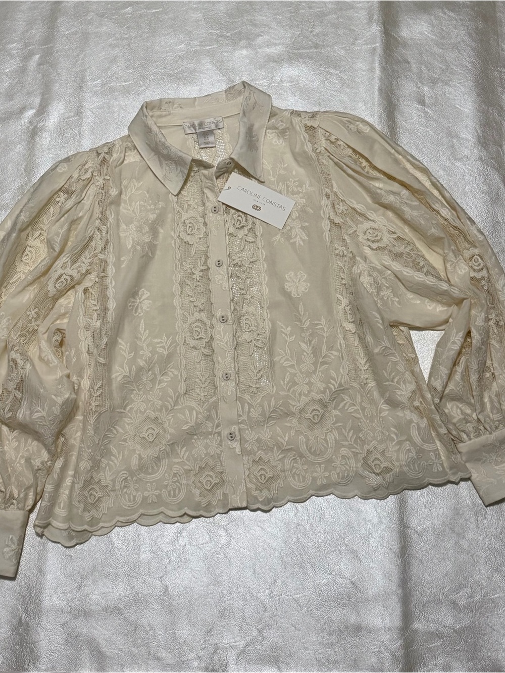 Brand new Gorgeous Caroline Constas lace blouse Size Medium